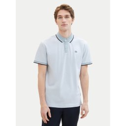 Tom Tailor Тениска с яка и копчета 1040822 Светлосиньо Regular Fit
