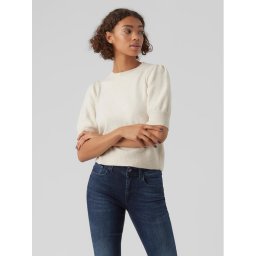 Vero Moda Пуловер Doffy 10278313 Екрю Regular Fit