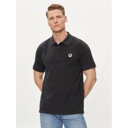 Save The Duck Тениска с яка и копчета Ovidio DR1213M-BATE18 Черен Regular Fit