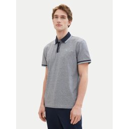 Tom Tailor Тениска с яка и копчета 1040822 Сив Regular Fit