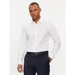 Calvin Klein Риза Micro Dot K10K112884 Бял Slim Fit