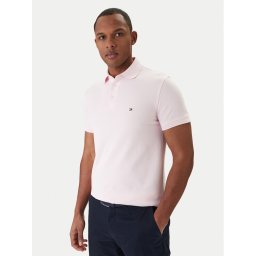 Tommy Hilfiger Тениска с яка и копчета 1985 MW0MW17771 Розов Slim Fit
