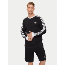 adidas Тениска с дълъг ръкав Adicolor Classics 3-Stripes Long-Sleeve Top IA4877 Черен Slim Fit