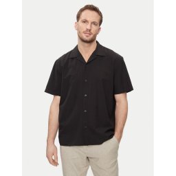 Selected Homme Риза New Linen 16092978 Черен Relaxed Fit