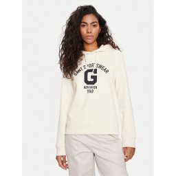 Gant Суитшърт Logo 4200847 Екрю Relaxed Fit