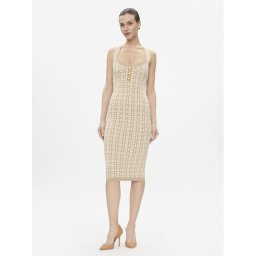 Elisabetta Franchi Плетена рокля AM-55Z-41E2-V460 Бежов Slim Fit