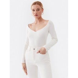 Guess Пуловер W3YR25 Z37J2 Бял Slim Fit