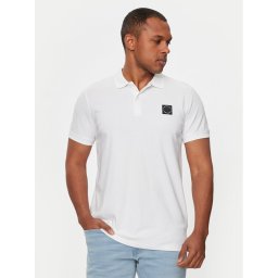 Petrol Industries Тениска с яка и копчета M-1040-POL945 Бял Slim Fit