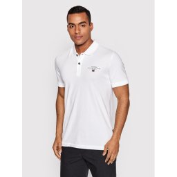 Napapijri Тениска с яка и копчета Elbas Jersey NP0A4GB4 Бял Regular Fit