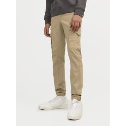Jack & Jones Junior Текстилни панталони Paul 12193900 Бежов Slim Fit