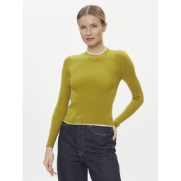 Vero Moda Пуловер Flouncy 10299604 Жълт Slim Fit