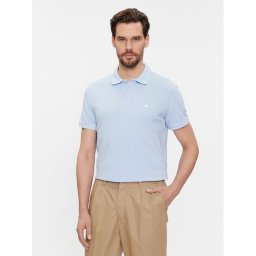 United Colors Of Benetton Тениска с яка и копчета 3089J3179 Светлосиньо Regular Fit
