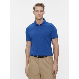 Tommy Hilfiger Тениска с яка и копчета 1985 MW0MW17771 Син Slim Fit