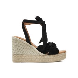 Manebi Еспадрили Hamptons Wedge Espadrilles With Knot K 1.0 WS Черен