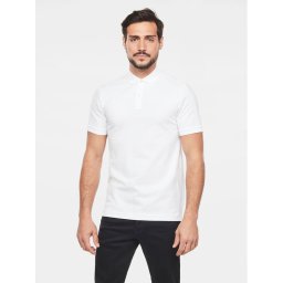 G-Star Raw Тениска с яка и копчета Dunda D11595-5864 Бял Regular Fit