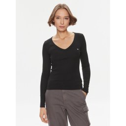 Tommy Jeans Блуза Essential DW0DW17990 Черен Slim Fit