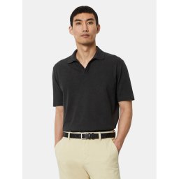 Marc O'Polo Тениска с яка и копчета M23 2091 53026 Черен Regular Fit