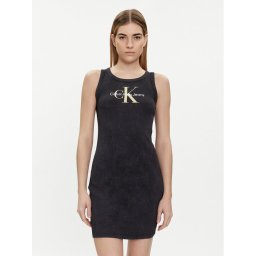 Calvin Klein Jeans Лятна рокля Archival Monologo J20J223069 Черен Slim Fit