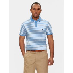 Tommy Hilfiger Тениска с яка и копчета 1985 MW0MW17770 Син Regular Fit