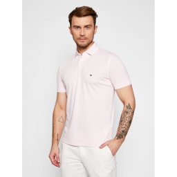 Tommy Hilfiger Тениска с яка и копчета 1985 MW0MW17770 Розов Regular Fit
