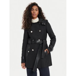 Morgan Тренч 242-GZIMA Черен Slim Fit