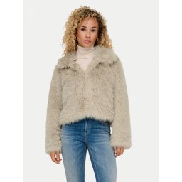 ONLY Кожено палто Manny 15322406 Бежов Regular Fit