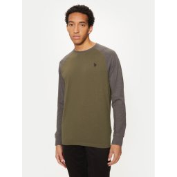 U.S. Polo Assn. Тениска с дълъг ръкав MUP1588 Зелен Regular Fit