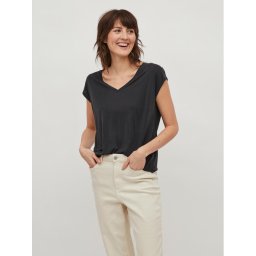 Vila Тишърт Modala 14074847 Черен Relaxed Fit