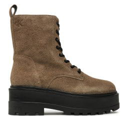 Туристически oбувки Calvin Klein Jeans Flatform Zip Laceup Mg S YW0YW01554 Кафяв