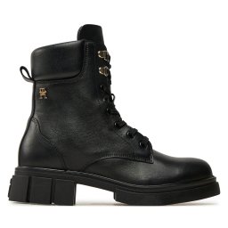 Туристически oбувки Tommy Hilfiger Lace-Up Biker Leather FW0FW08167 Черен