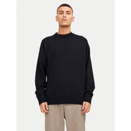 Jack & Jones Пуловер Collective 12251556 Черен Relaxed Fit
