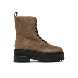 Calvin Klein Jeans Туристически oбувки Flatform Zip Laceup Mg S YW0YW01554 Кафяв