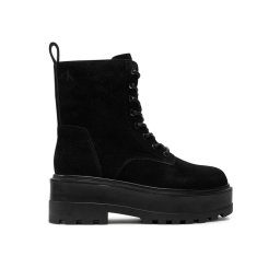 Calvin Klein Jeans Туристически oбувки Flatform Zip Laceup Mg S YW0YW01554 Черен