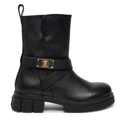 Боти Tommy Hilfiger Biker Leather FW0FW08313 Черен