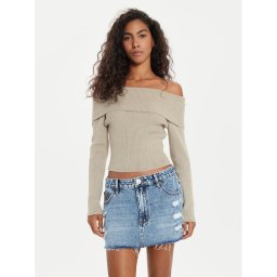 Guess Пуловер Nina W4BR73 Z3K92 Бежов Slim Fit