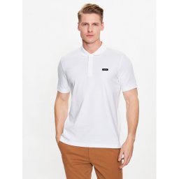 Calvin Klein Тениска с яка и копчета K10K111196 Бял Regular Fit
