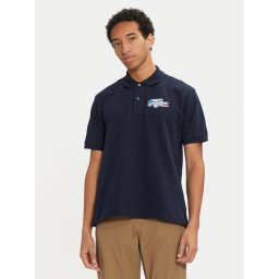 Lacoste Тениска с яка и копчета PH3600 Тъмносин Regular Fit