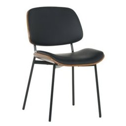 Посетителски стол Carmen 1180, до 110кг, еко кожа, прахово боядисана метална база, черен