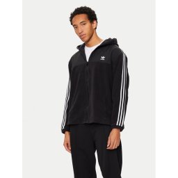 adidas Суитшърт adicolor 3-Stripes Teddy IZ4802 Черен Regular Fit
