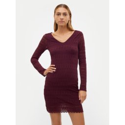 Vero Moda Коктейлна рокля Zoe 10315445 Бордо Slim Fit