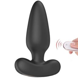 Вибриращ анален разширител - Butt Plug "DANTE BLACK" 12 см Wireless