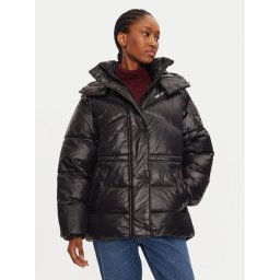 KARL LAGERFELD Пухено яке 246W1510 Черен Regular Fit