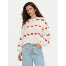 Pieces Пуловер Nove 17152014 Екрю Regular Fit