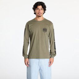 Тениска Horsefeathers Tall Typo Long Sleeve T-Shirt Burnt Olive S