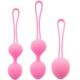 Комплект от различни анално-вагинални топчета Медицински силикон "BOULES PINK"