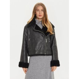 MAX&Co. Яке от имитация на кожа 2426086074200 Черен Regular Fit