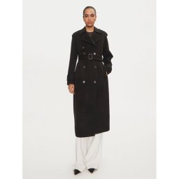 Elisabetta Franchi Вълнено палто CP-57D-46E2 Черен Regular Fit