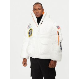 Alpha Industries Зимно яке 148136 Бял Loose Fit