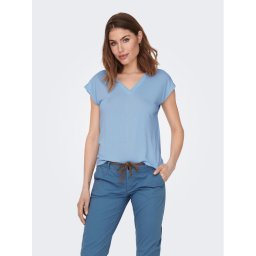 ONLY Тишърт Free 15287041 Светлосиньо Regular Fit