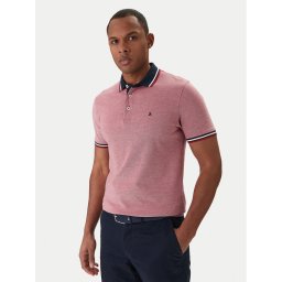 Jack & Jones Тениска с яка и копчета Paulos 12136668 Червен Slim Fit
